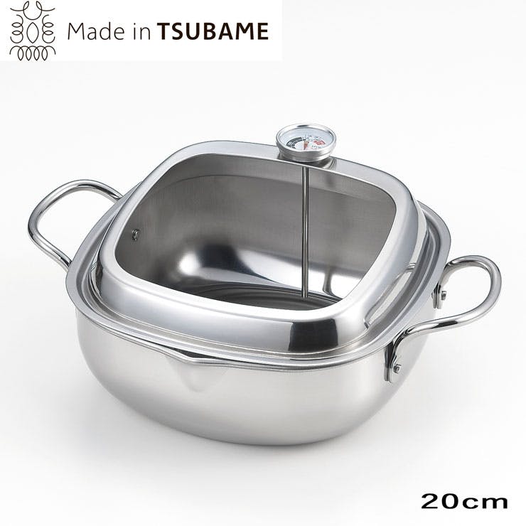 食彩亭 ステンレス 角型天ぷら鍋 20cm TP-21 タマハシ【天ぷら鍋 揚げ