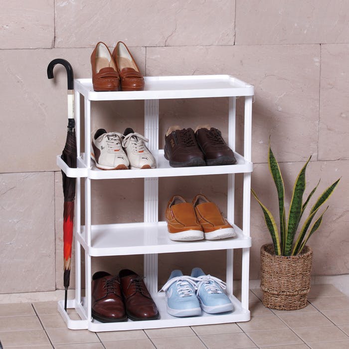 シューズラック スリム 省スペース ワイド シューズラック4段 下駄箱