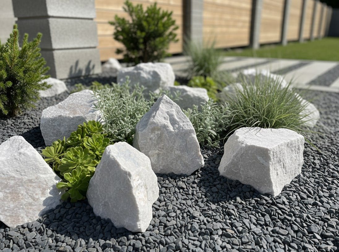 庭石 白 ロックガーデン 庭 石 割栗石 岩 ホワイトロック 20kg 大理石