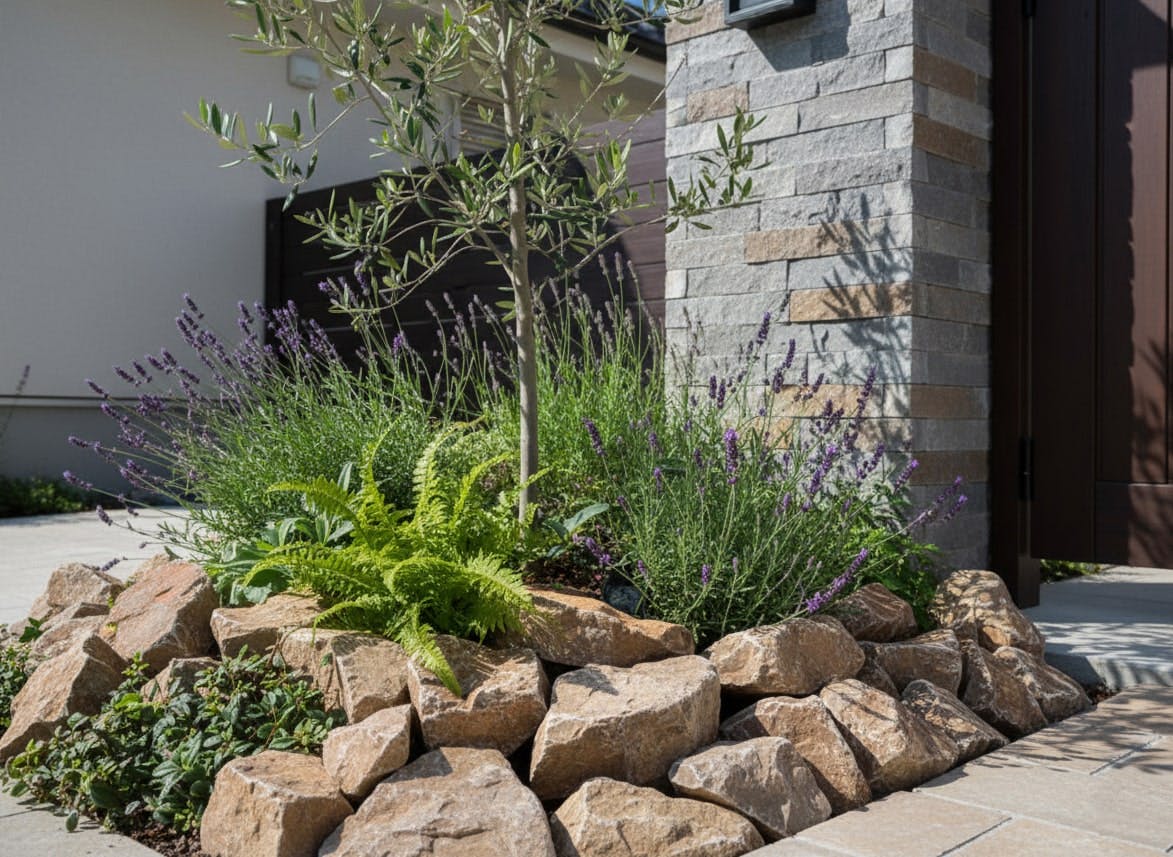 庭石 割栗石 庭 ロックガーデン 石 黄茶色 イエロー ブラウン 20kg