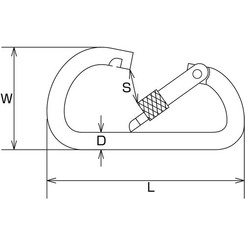 CAINZ-DASH】水本機械製作所 ステンレス カラビナD型（環なし） 線径