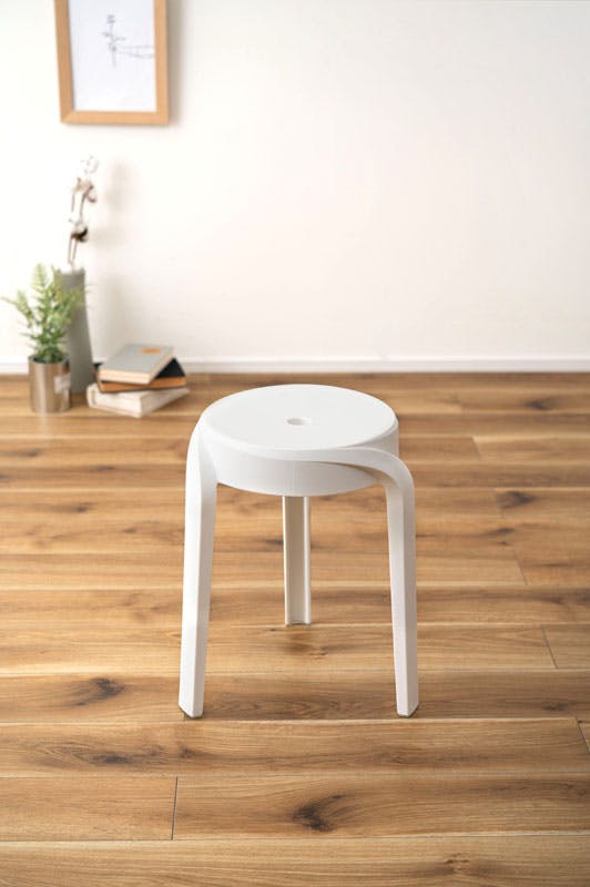 東谷 Room Essence スツール ホワイト Size：35.5×35.5×45.5 椅子