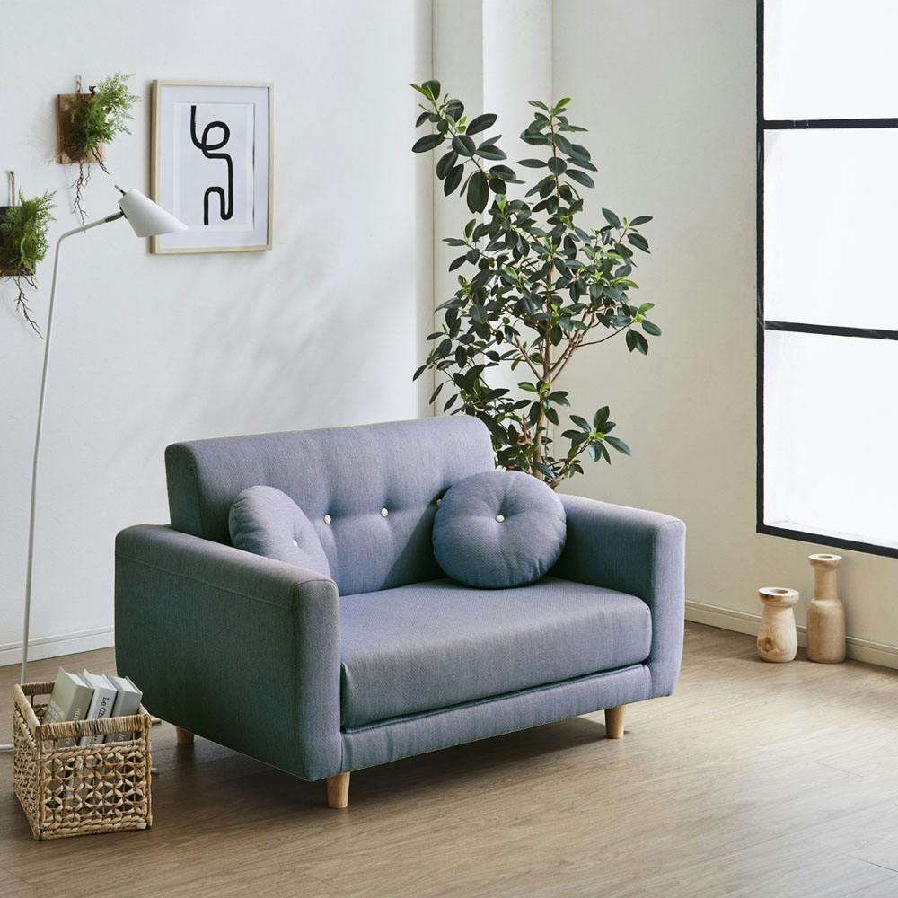 後藤家具物産 多機能2人掛けソファー サーム/グレー色 Size：120×79×75