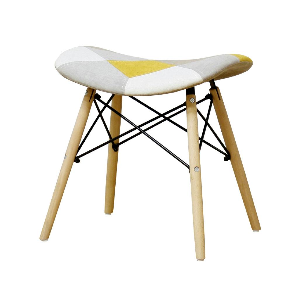 後藤家具物産 パッチワークが可愛いスツール ヨーデル/イエロー色 Size