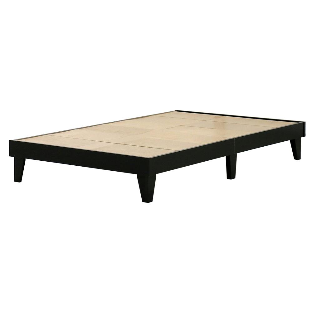 友澤木工 木製プレインベッド ヘッドレスタイプ ブラック セミダブル