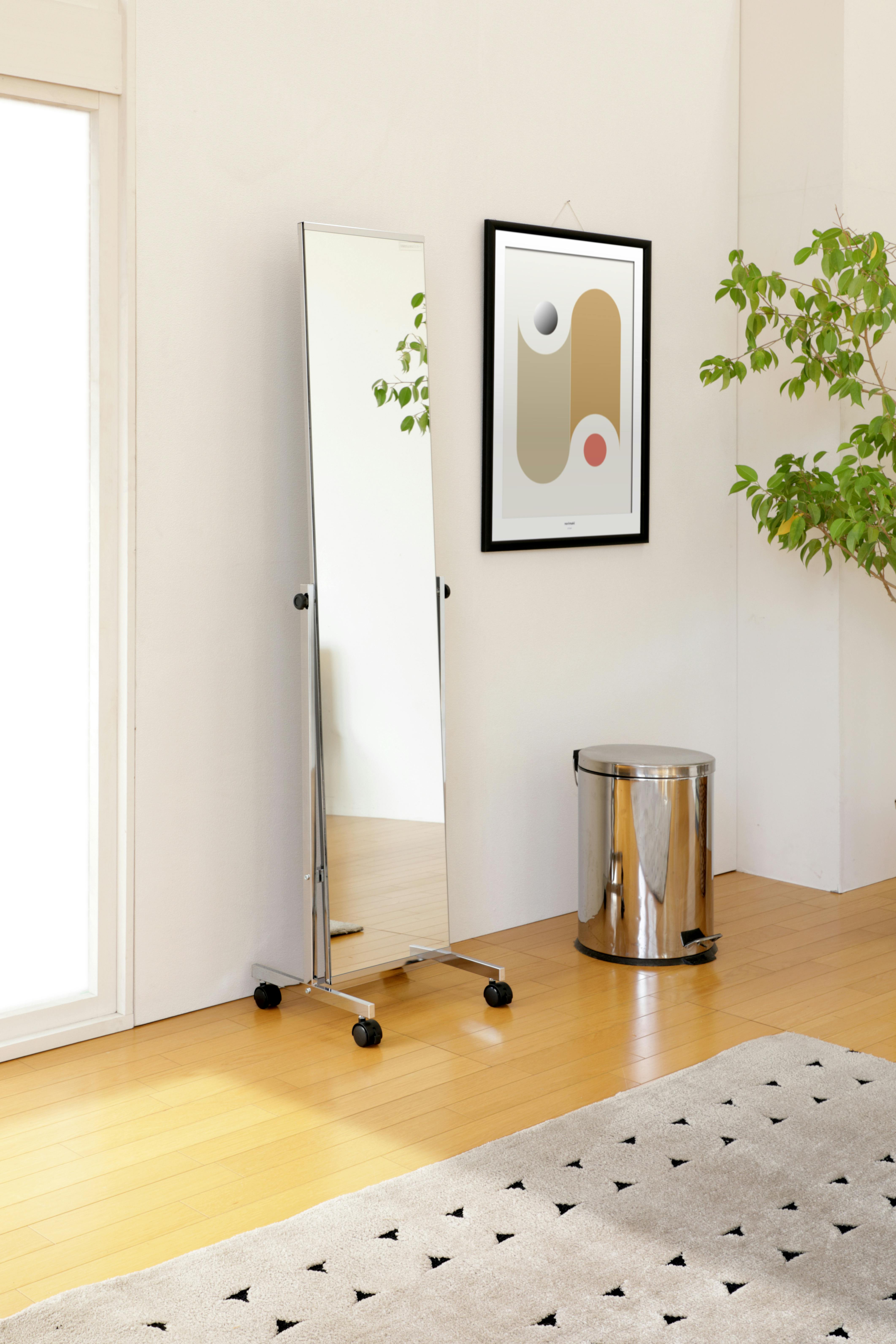 極美品）北海道民芸家具 姿見 スタンドミラー 鏡 極美品）北海道民芸