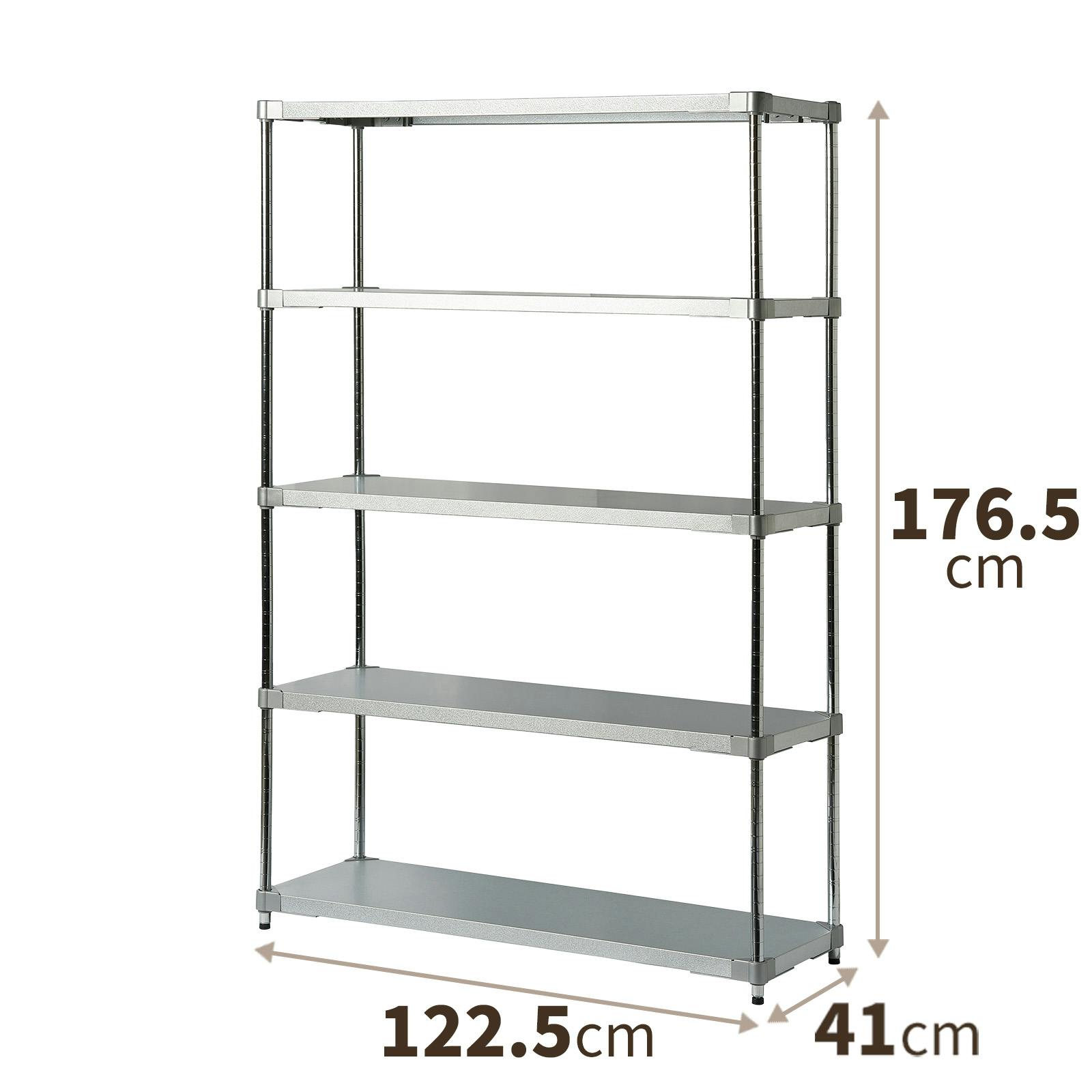 天馬 オープンラック5段 GR40-120180 シルバー Size(122.5×41×176.5