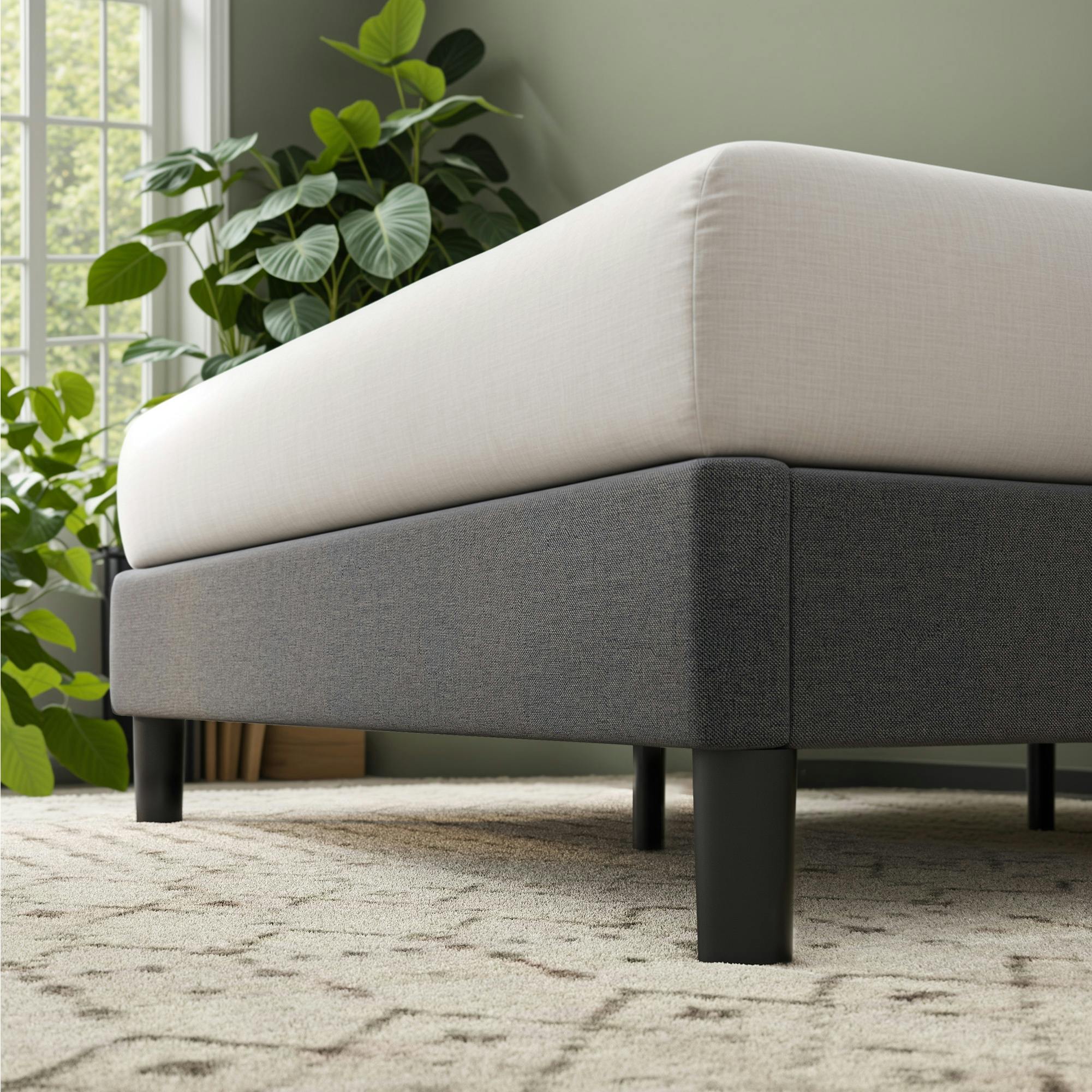 ZINUS(ジヌス) すのこ ベット フレーム シングル 高さ34cm グレー 布