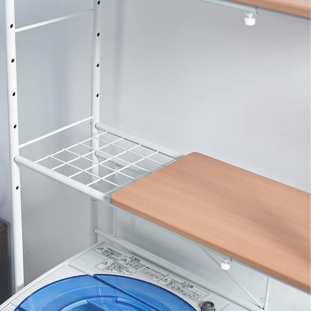 OVITAS ランドリーラック棚2段 59.0～87.0×51.5×182.0～191.0cm