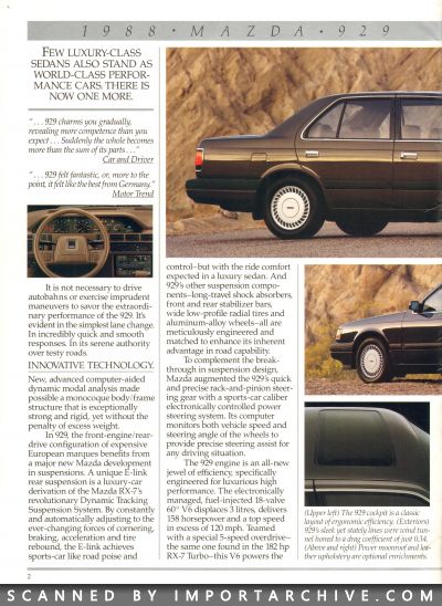 1988 Mazda Full Lineup Brochure (Late Version) - ImportArchive