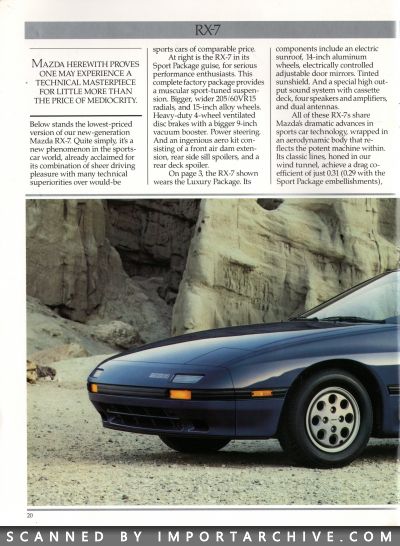 1986 Mazda RX-7 Brochure (Late Version w/ Turbo) - ImportArchive