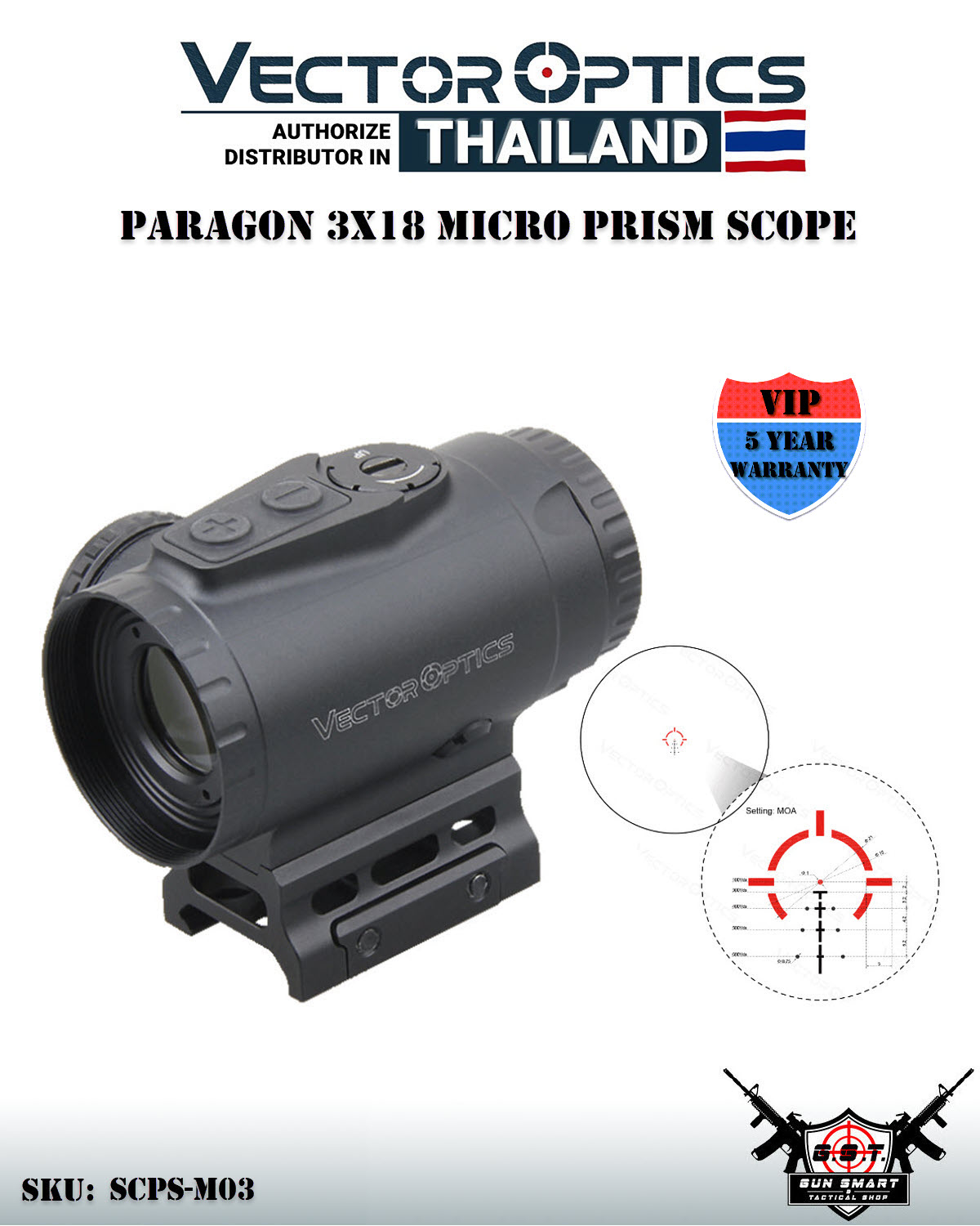 PARAGON 3X18 MICRO PRISM SCOPE - VectorOpticsThailand