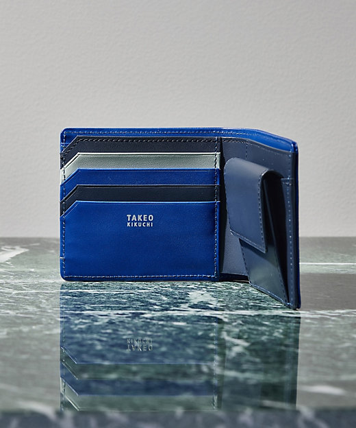 配色型押しレザー 2つ折り財布（2002107399） | TAKEO