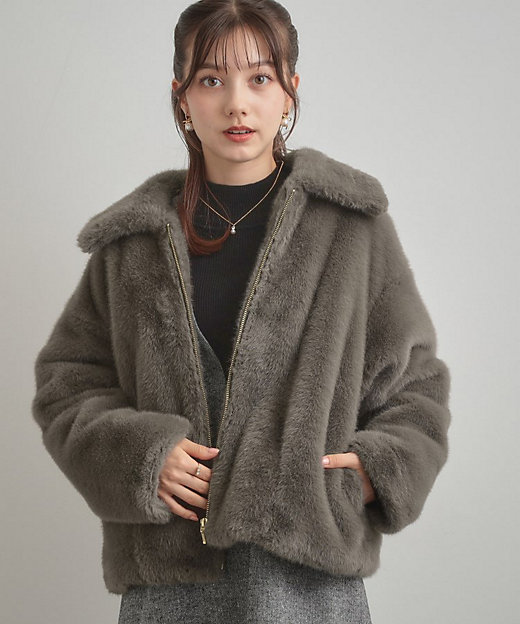 ふわふわ・上品】ミンクフェイクファーアウター（2002539084