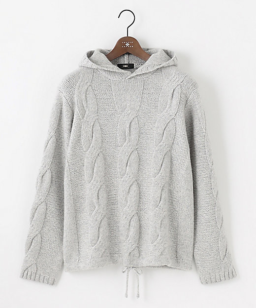 インポート素材／軽量】ベビーアルパカ ニットパーカー