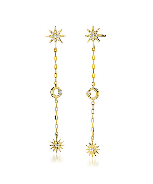 K18 ピアス MOON＆SUN 1ZP0948 | STAR JEWELRY