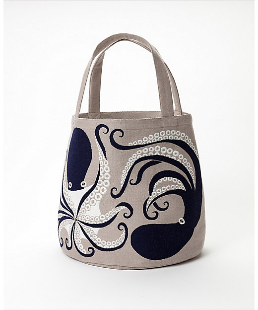 トートバッグ『深海のダンスのタコたち』タコ／グレー | morita MiW