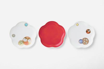 寿赤絵 トリプレット緋 AKE 皿セット | 深川製磁/フカガワセイジ