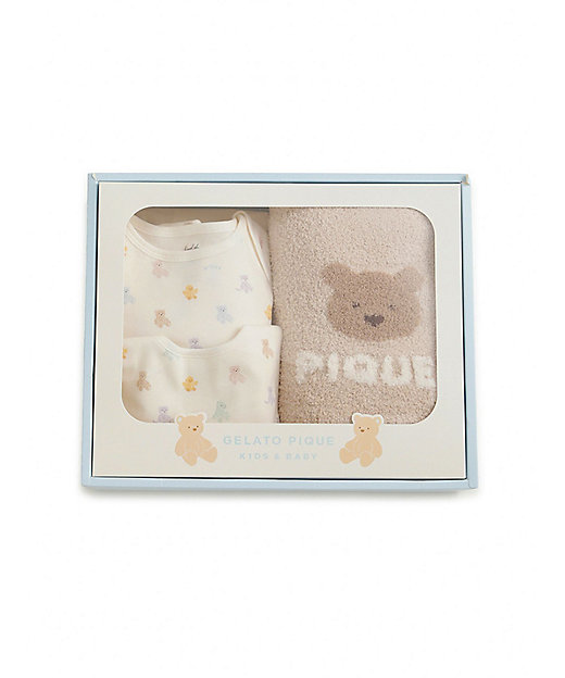 BABYベアブランケット＆ボディースーツ＆スタイ3点セット ギフト