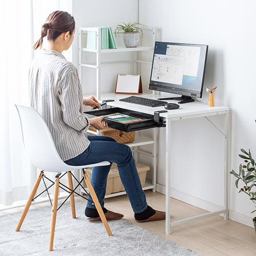 シェルフデスク パソコンデスク 収納ラック 勉強机 書斎デスク 幅112cm