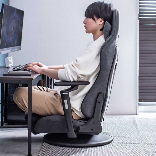 アウトレット】ゲーミング座椅子 回転機能つき スエード調生地 135