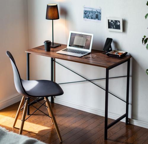 ワークデスク 幅100cm 奥行45cm 木目調 ブラウン 100-DESKN007【イス王国】