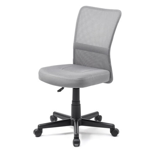 極厚クッション オフィスチェア ミドルバック メッシュ背もたれ グレー