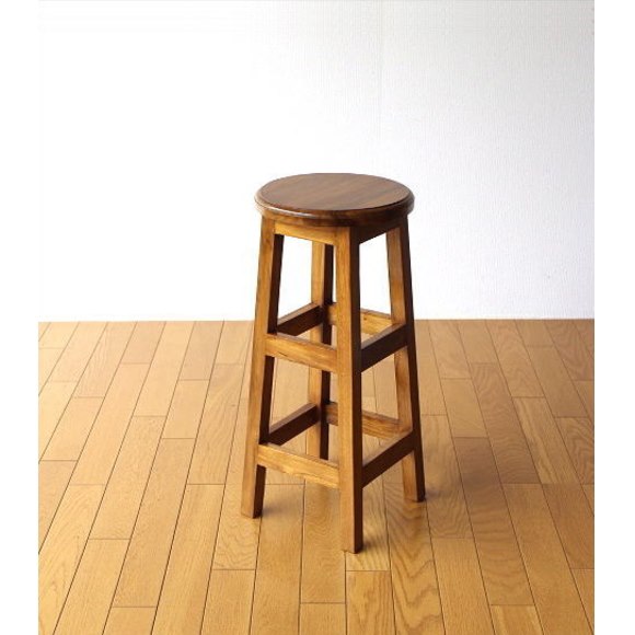 高さ60㎝のチーク材スツール - 椅子の店