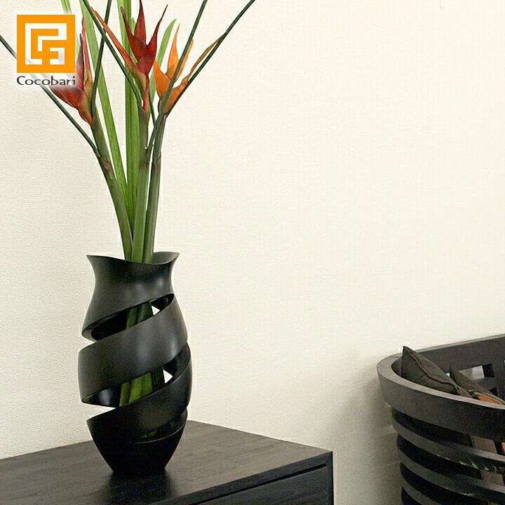 Flower Vase Classy ダークブラウン おしゃれ 木製 花瓶 フラワー