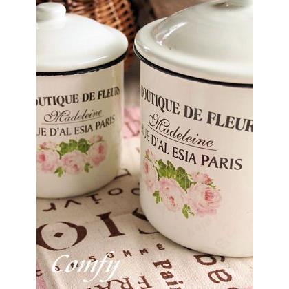 マニー セゾンドローズ ホーロー キャニスター 4点セット マニー