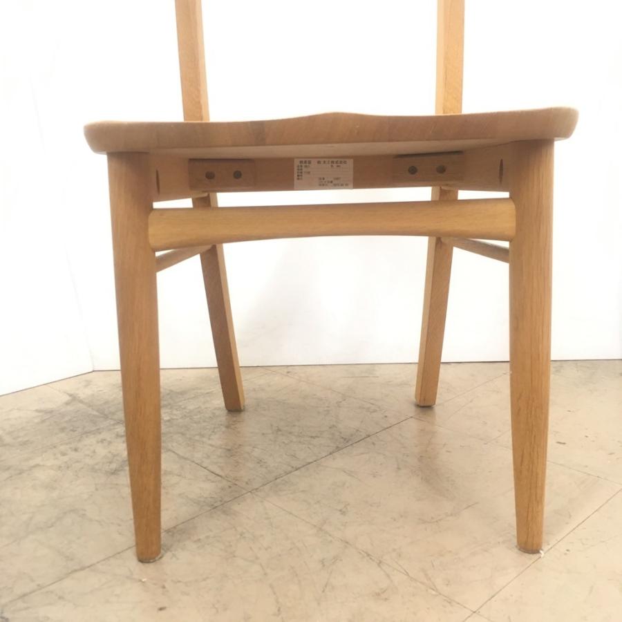 中古 人気 柏木工 ダイニングチェア2脚セット ナラ材 ひじ掛け有 0B21