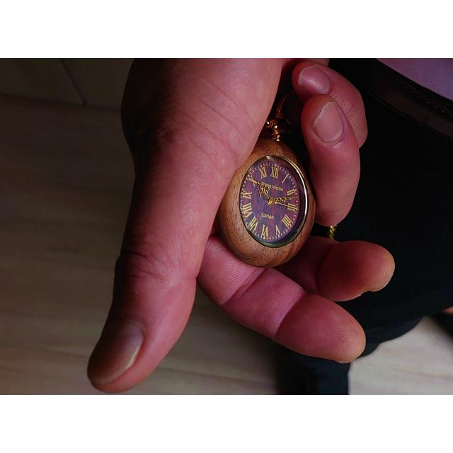 カナダ製 Tense ウッドウォッチ 木製 懐中時計 日本製ムーブメント