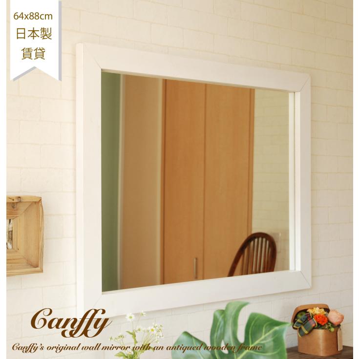 鏡 壁掛け ウォールミラー 白 日本製 おしゃれ 北欧 CAM-64×88WH