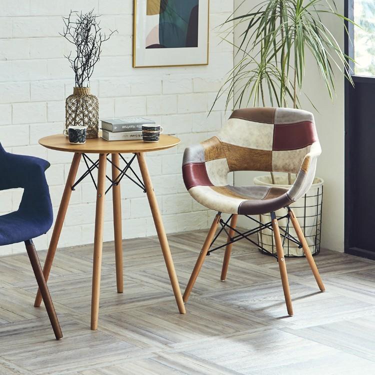 パッチワークデザインチェアー ダイニングチェア 北欧 頑丈 インテリア