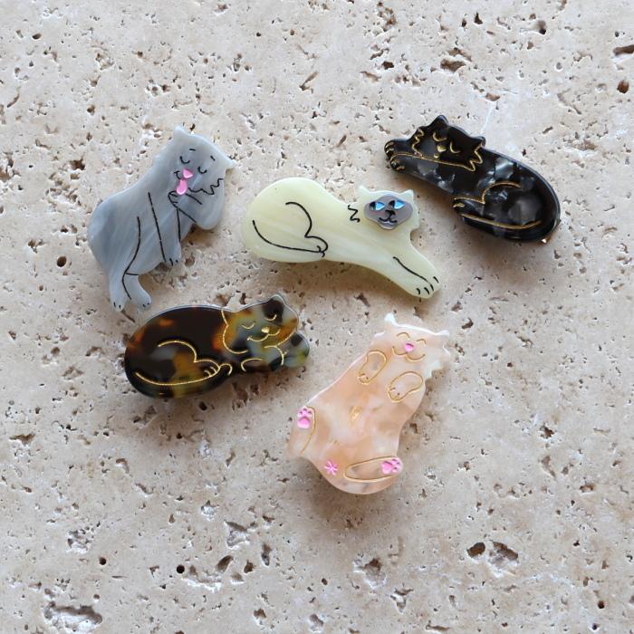 ククシュゼット 正規商品 ヘアアクセ クリップ ピン 猫 トラ猫 Coucou