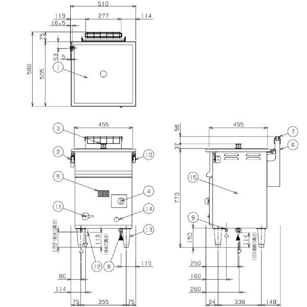 マルゼン（MARUZEN） MUS-055D ガス蒸し器 セイロタイプ 吹出口×1