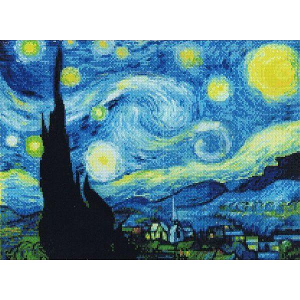 クロスステッチ刺繍キットゴッホ 「星月夜」CSA-786 生地に図案印刷