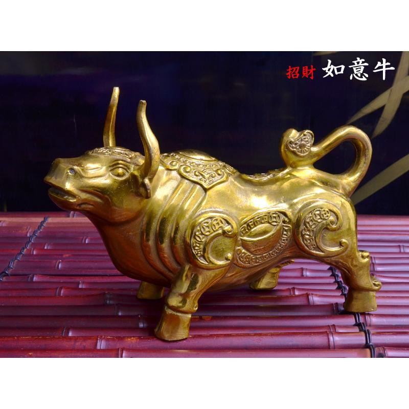 牛の置物 招財銅製如意牛 風水グッズ : 中国貿易公司ctcオンライン