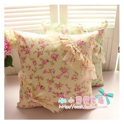 クッションカバーひらひらフリル花柄クッションカバー レース