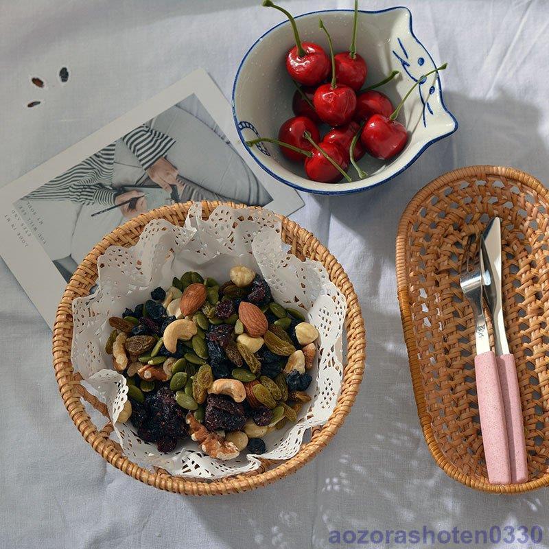 かご バスケット 収納 カゴ 小物入れ 収納雑貨 果物 野菜 籐製 天然