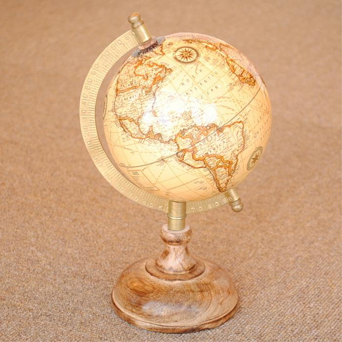 地球儀 おしゃれ 真鍮製 アンティーク調 木製 緯度 雑貨 オブジェ