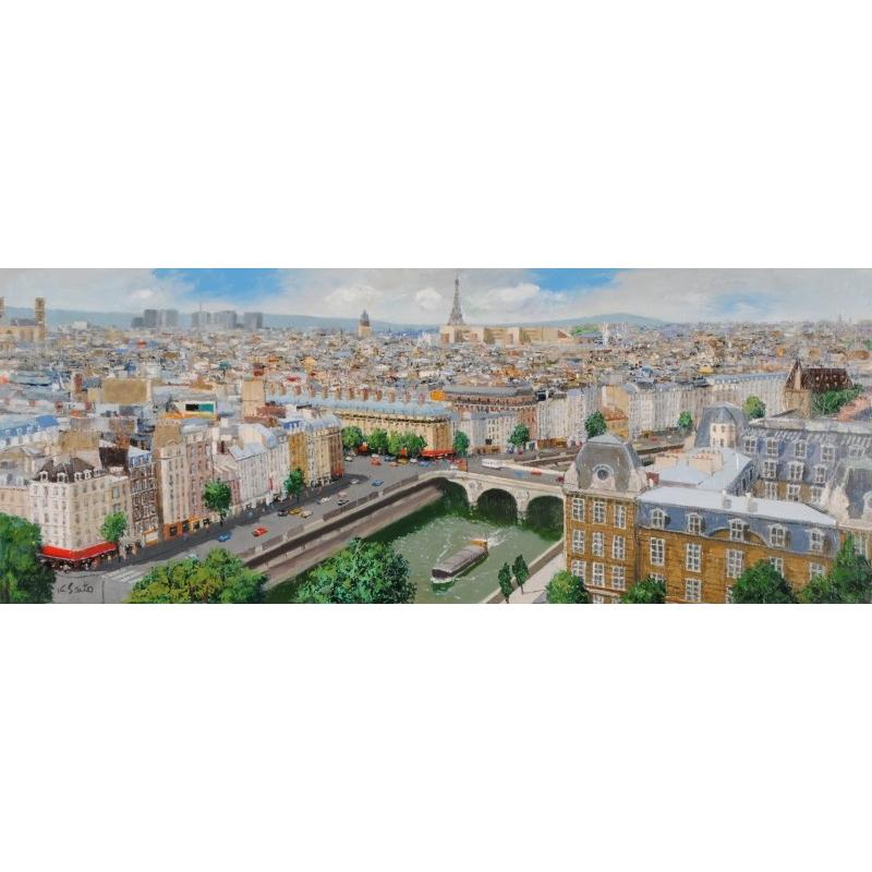 パリ 風景画 絵画 フランス 油絵 油彩画 斉藤要 「パリ」 額付き