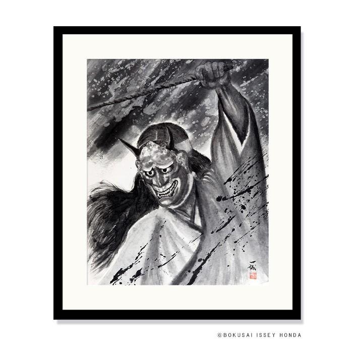 本田一誠 絵画「能楽」般若 水墨画 絵画 インテリア 複製画 壁掛け 絵