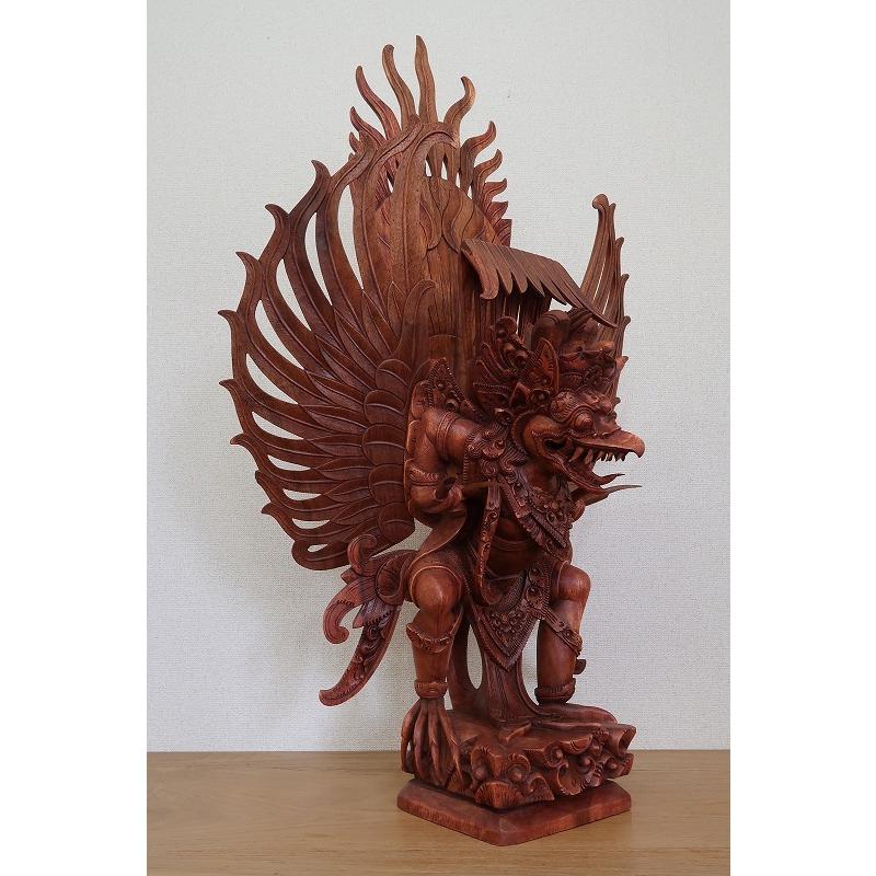 ガルーダの木彫り 100cm 木製スワール無垢材 ガルーダの置物 オブジェ