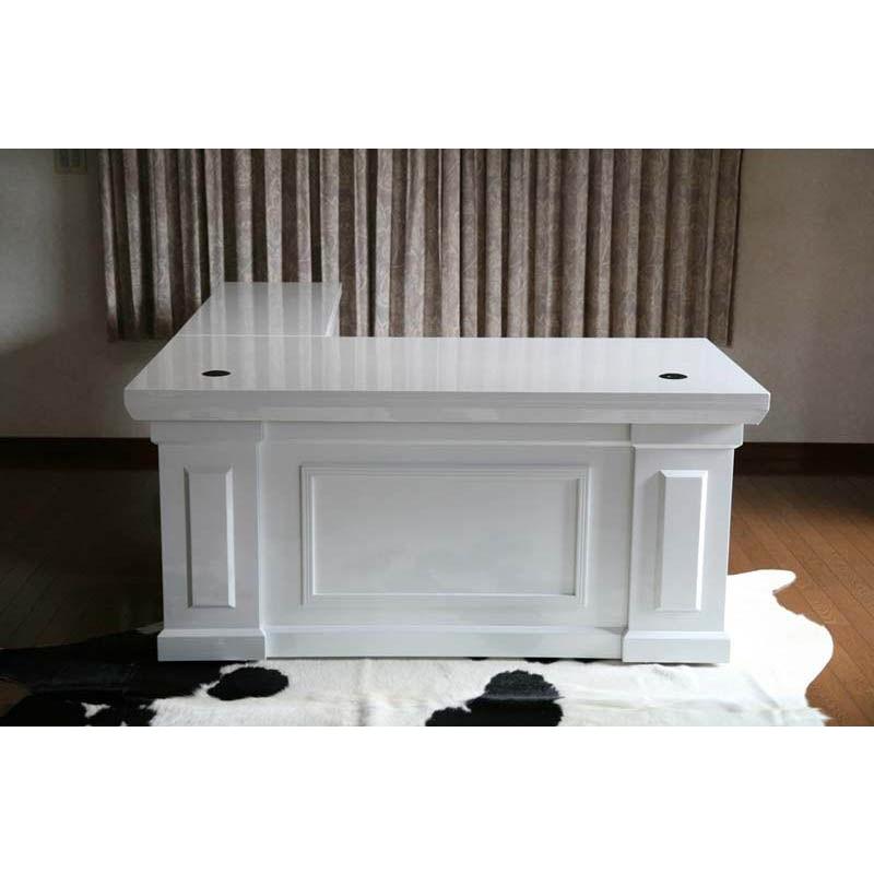 超高級 プレジデントデスク エグゼクティブデスク ピアノ塗装 ホワイト