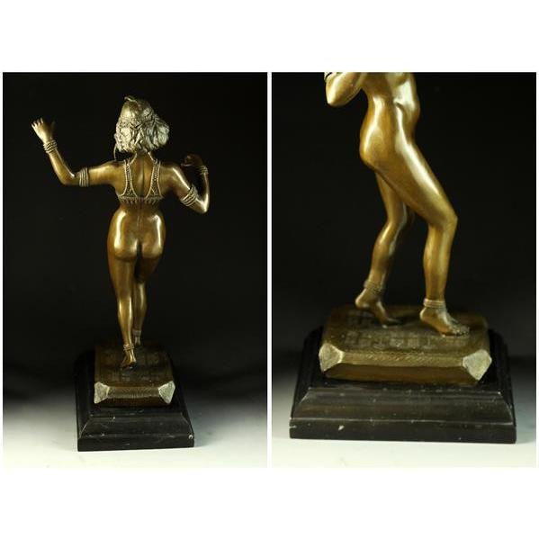 送料無料超人気ブロンズ像裸婦のダンサー像F.Preiss 42cm インテリア