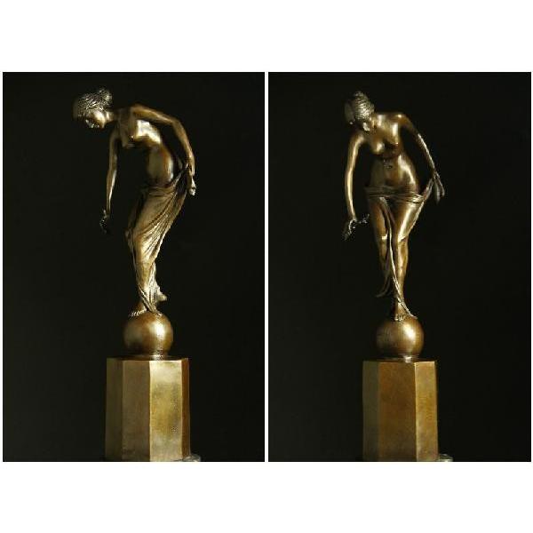 送料無料大型ブロンズ像 裸少女 45.5cm Milo大名品 インテリア家具