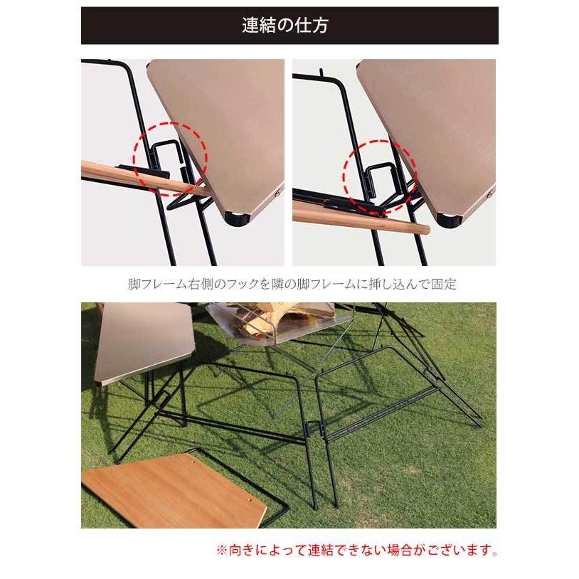 お得な3台セット キャンプ用テーブル 木製天板 アウトドアテーブル