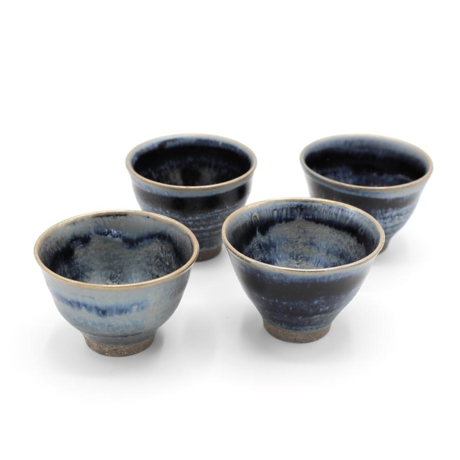 山下陶房 山下秀樹 銀化天目 ぐい呑（1個） : 酒器・グラスの専門店