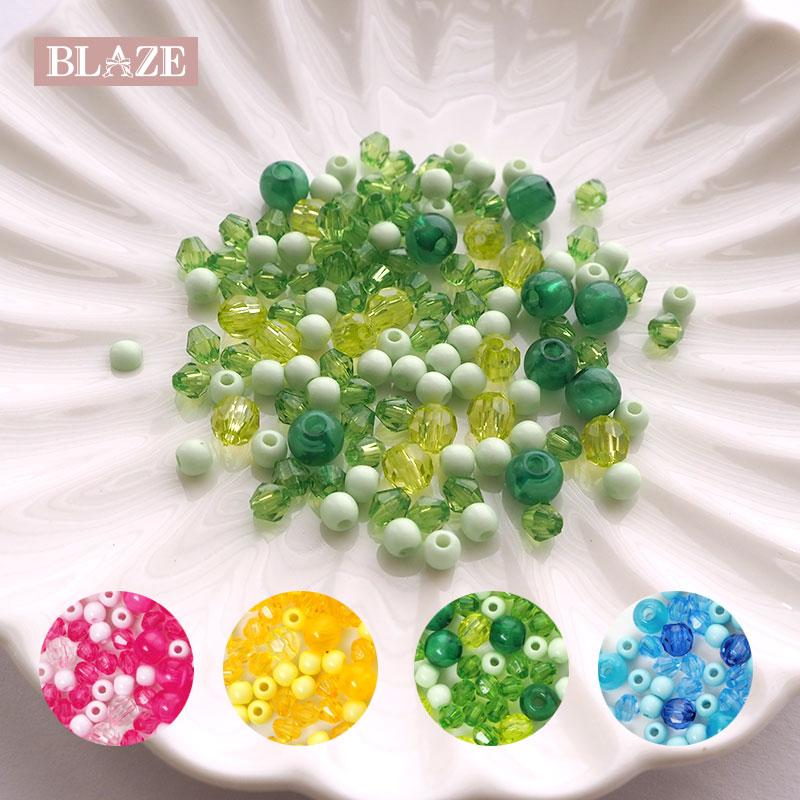 BLAZE アクリルビーズ ラウンド カット ビーズ ミックス プラビーズ